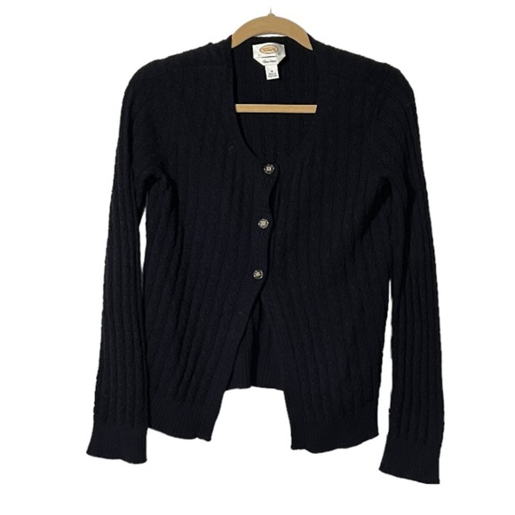 Talbots PIMA COTTON Open Front Cardigan Size Medium Dark Navy Blue - Picture 1 of 9